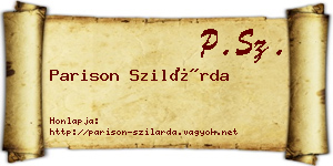Parison Szilárda névjegykártya